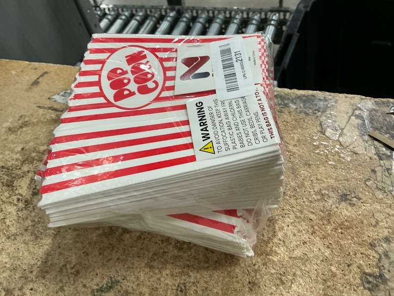 Photo 1 of  Small Popcorn Boxes for Party 5.5 Inches Tall Red & White Striped Popcorn Bags Mini Popcorn Buckets & Popcorn Bowl for Movie Theater, Home,