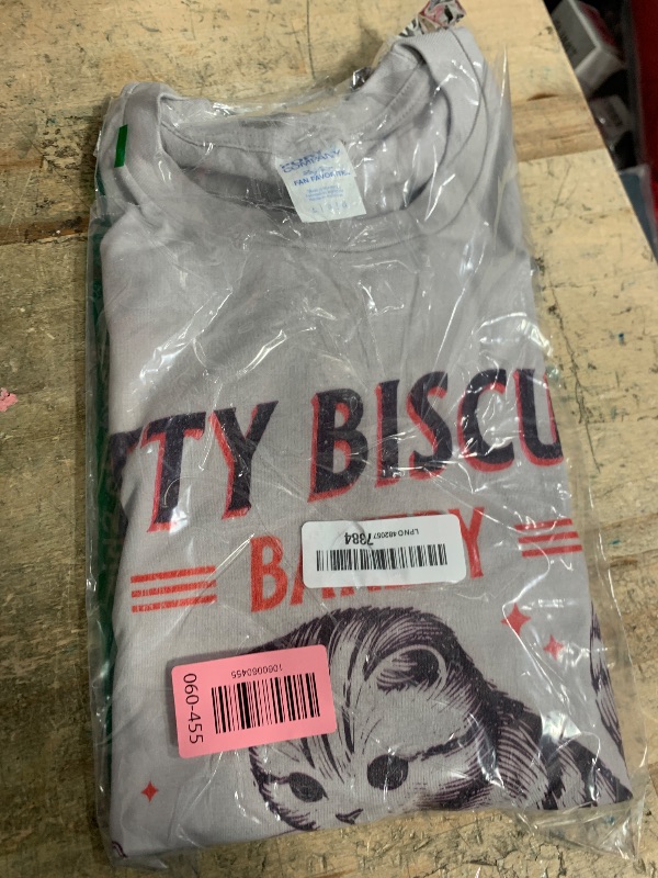 Photo 1 of **GREY** Kitty Biscuits Bakery T-Shirt - L