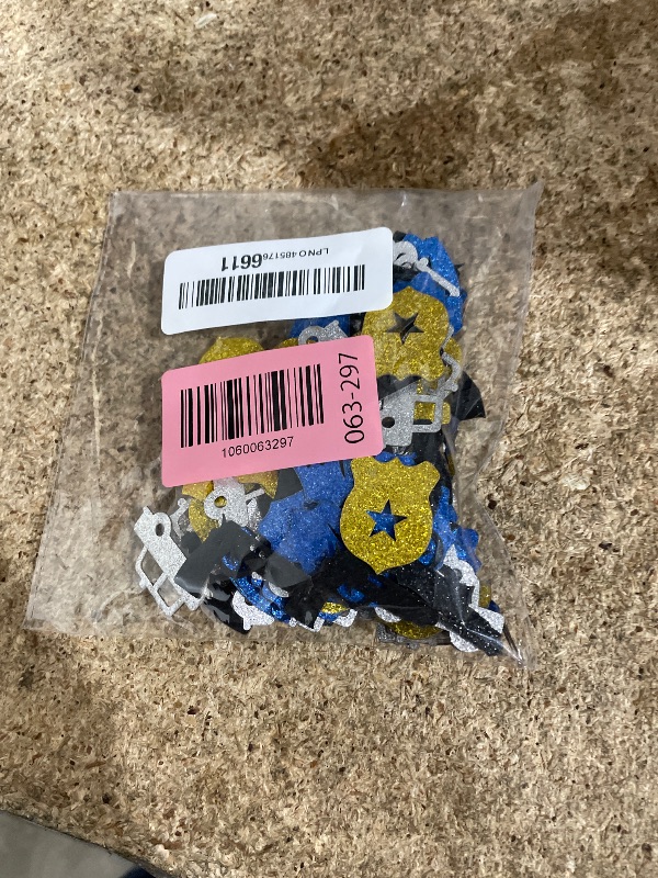 Photo 1 of 150Pcs Policemen Birthday Decorations for Men, Glitter Police Officer Table Decor Confetti, Police Theme Baby Shower/Police Officer Graduation Party Table Decorations