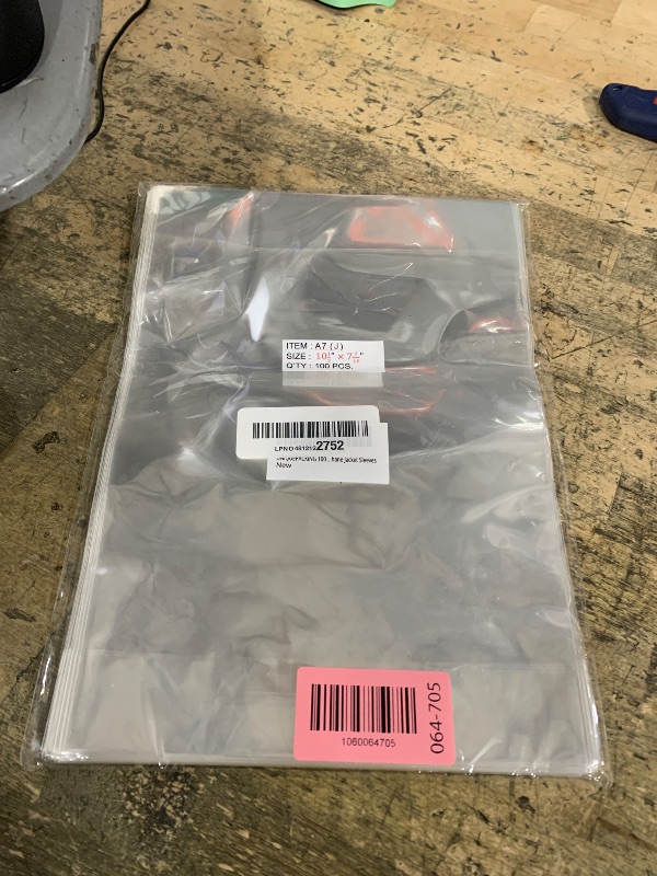 Photo 1 of 100 Pcs 10 1/2 X 7 7/16 (A7+ Card Jacket) Cello Cellophane Jacket Sleeves (by UNIQUEPACKING)