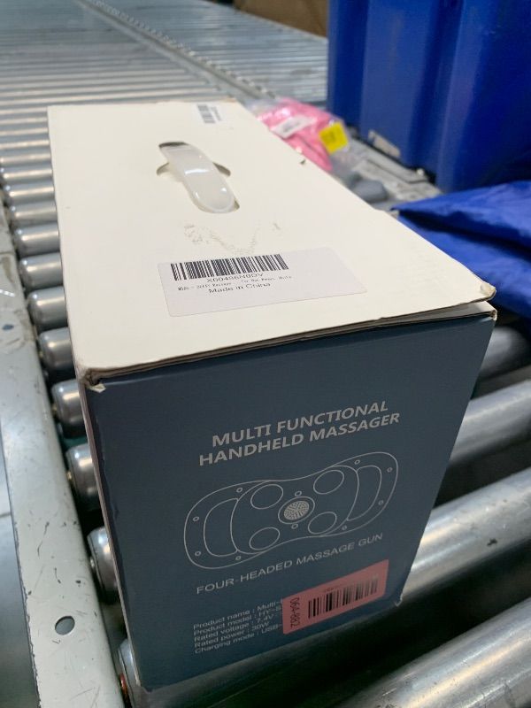 Photo 1 of (MISSING CHAGER) DEITY Massage Gun Deep Tissue, 4 Heads Handheld Electric Body Massager, Percussion Massager for Pain Relief, Perfect Gifts for Man Women, White