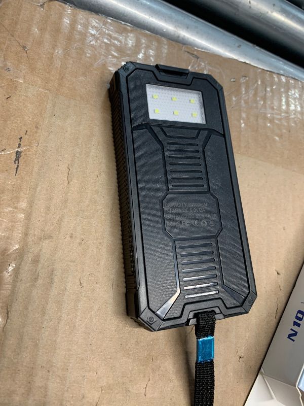 Photo 1 of **NOT IN ORIGINAL PACKAGING** 20000mAh Dual USB Solar Fast Charging Power Bank Case Kit for Outdoor Travelers and Sport Enthusiasts (Black)
