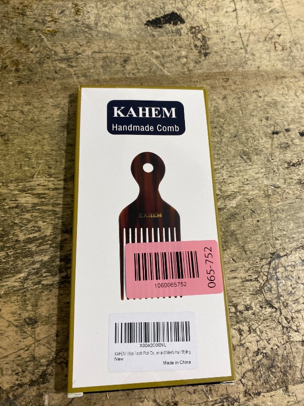 Photo 1 of KAHEM Wide Tooth Pick Comb for Long, Thick, Curly Hair - 6.89 Inch Detangling and Lifting Comb for Women and Men's Hair Styling