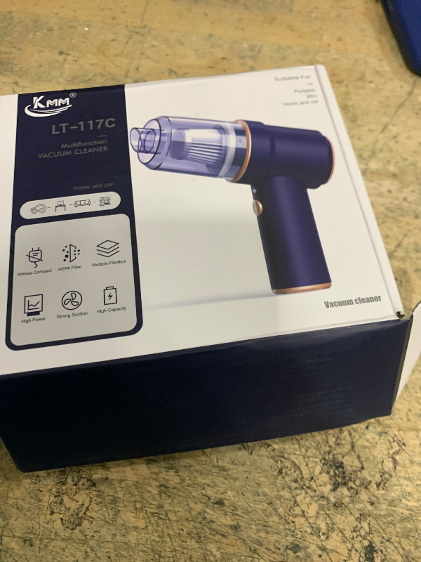Photo 1 of **missing attachments***KMM Handheld Car Vacuum Cleaner, 9000Pa Vacuum Cleaner and Air Duster, 120W High Power Hand Held Vacuum with LED Light and Multi-Nozzles for Car, Home, Office, Pet