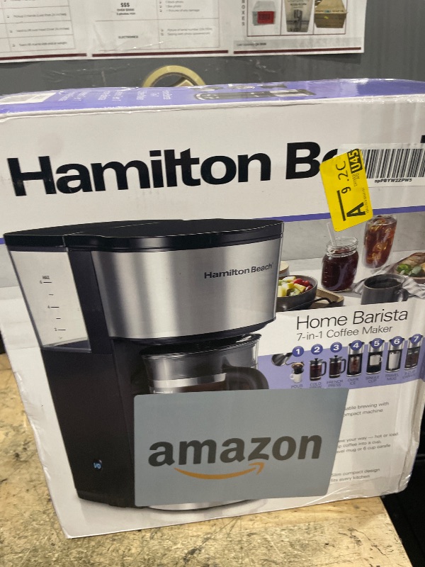 Photo 1 of ***heavy use **Hamilton Beach Home Barista 7-in-1 Small Coffee Maker with Seven Ways to Brew, 6 Cup Carafe, Drip, Single Serve, French Press, Pour Over, Cold Brew, Easy-Fill Reservoir, Black (46251)