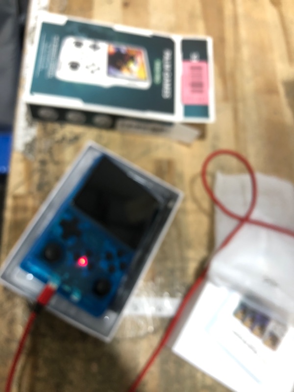Photo 1 of ***PARTS ONLY***   R40S PRO Retro Gaming Console, 30000+ HD Games Handheld Game Console, 3800mAh Rechargeable Mini Retro Video Console with 256GB TF Card, Portable Pocket Arcade (Transparent Blue)