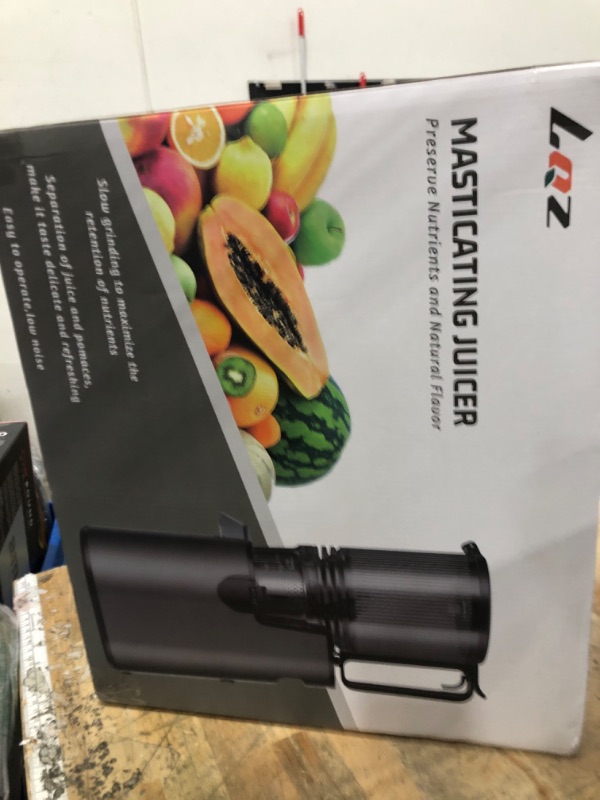 Photo 1 of **FACTORY SEALED** Cold Press Juicer, Masticating Juicer with 5.4" Wide Feed Chute, 350w Slow Juicer Machines Fit Whole Vegetables and Fruits with High Juice Yield, Easy to Clean (Black)