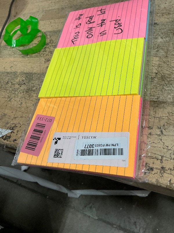 Photo 1 of (8 Pads) Lined Sticky Notes 4x6 in Post, 8 Colors Self Sticky Notes Pad Its, Bright Post Stickies Colorful Big Rectangular Sticky Notes for Office, Home, School, Meeting, 40 Sheets/pad