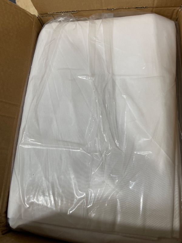 Photo 1 of 10 Pack White Round Tablecloths, 120 Inch Stain Resistant and Wrinkle Polyester Fabric Washable Table Clothes Cover for Kitchen Dining, Wedding, Reception Banquet, Birthday Party, Buffet Restaurant