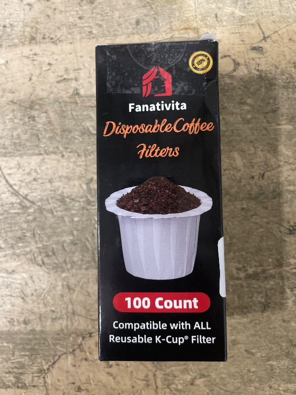 Photo 1 of 100 Count Fanativita K Cup Coffee Filters Disposable for Keurig Single Cup, Compatible with All Reusable K Cups (White)