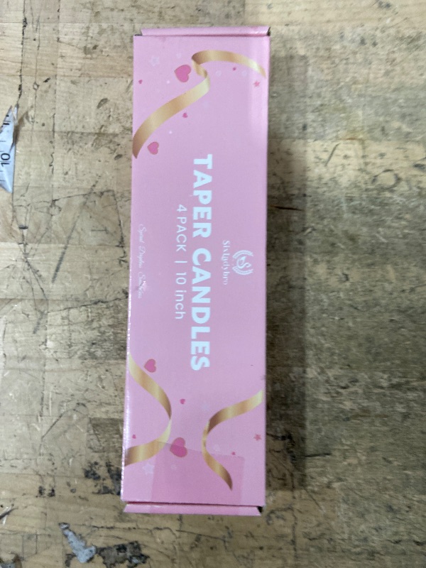 Photo 1 of 10 Inch Cream Spiral Taper Candles for Home Decoration, 4 Pack Red-Gradient Candlesticks for Dinner Party Wedding Holiday