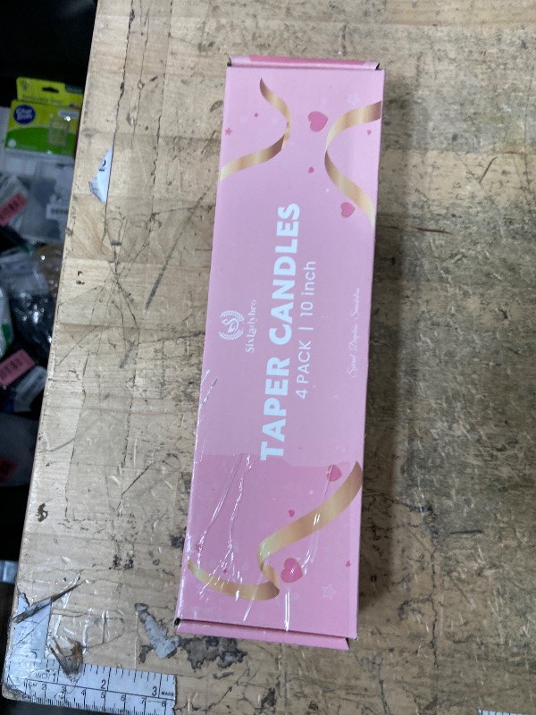 Photo 1 of 10 Inch Cream Spiral Taper Candles for Home Decoration, 4 Pack Red-Gradient Candlesticks for Dinner Party Wedding Holiday