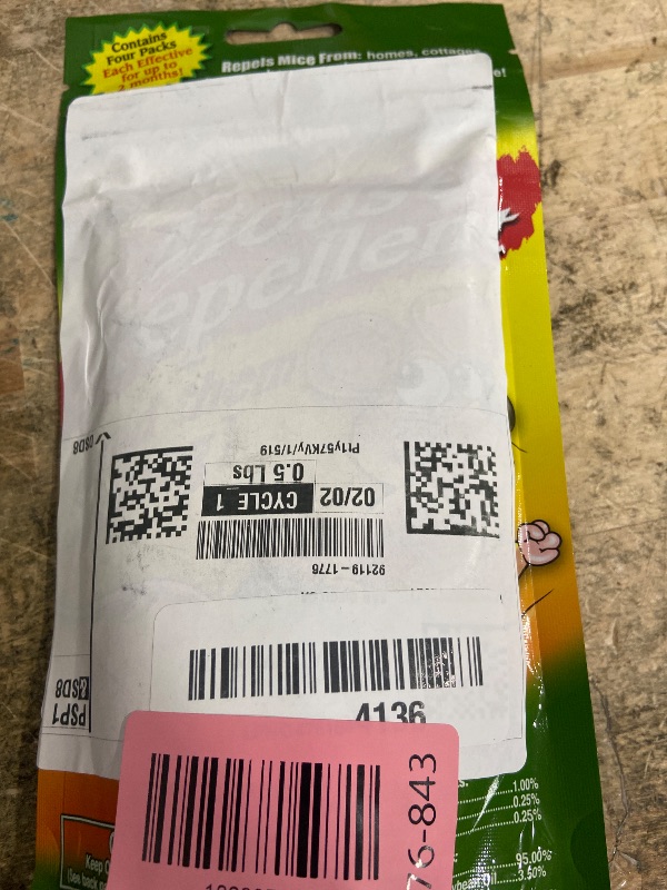 Photo 1 of -Away 4152424 4CT Mouse Repellent Packs, 1.5-Ounce