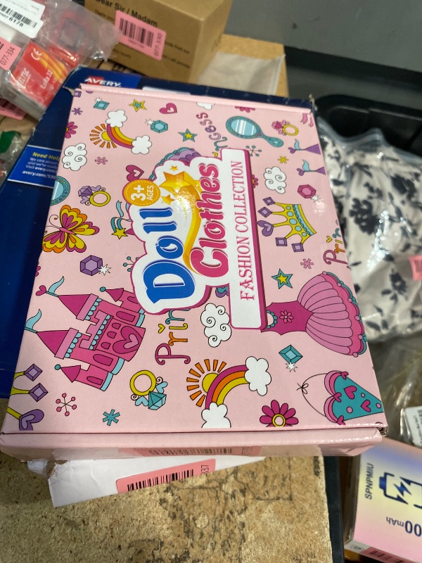 Photo 1 of ?195 Pcs Doll Clothes and Accessories Kit, Include Princess Gowns, Fashion Skirt, Slip Dresses, Tops, Pants, Bikini Swimsuits, Shoes, Crowns, Necklaces, Glasses, Hangers in Gift Box for 11"-12" Dolls