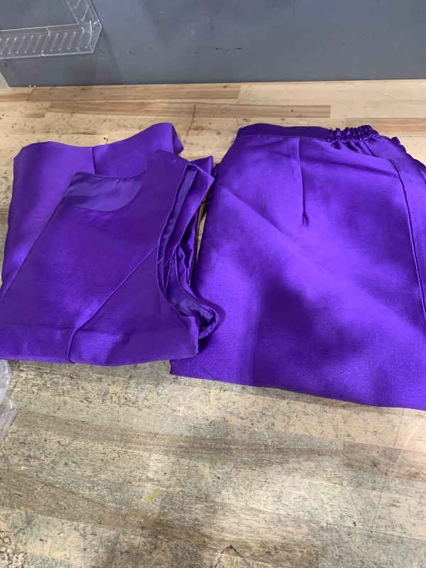 Photo 1 of ***MISSING TOP**Women's 3 Piece Church Suits for Formal Occasions with Handmade Diamond Buckle Elegant Dress Business Sets Purple