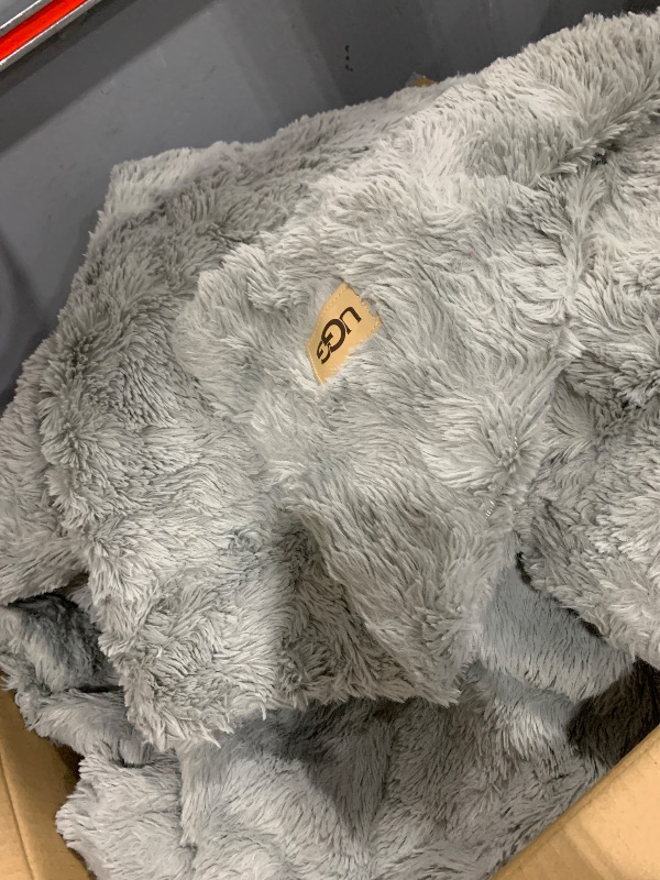 Photo 1 of **DIRTY **UGG Adalee Faux Fur Throw Blanket Luxury Lightweight Cozy Soft Throw for Couch Bed or Chair Hypoallergenic Machine Washable Double-Sided Fluffy Blanket Home Decor, 50-inch x 70-inch, Seal Grey