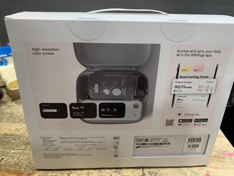Photo 1 of ***FACTORY SEALED***Withings BPM Vision – Smart Arm Blood Pressure Monitor | FDA-Cleared | Easy-to-use, Accurate Systolic & Diastolic Measurements, Wide Range Cuff | Wi-Fi & Bluetooth | iOS & Android | FSA/HSA