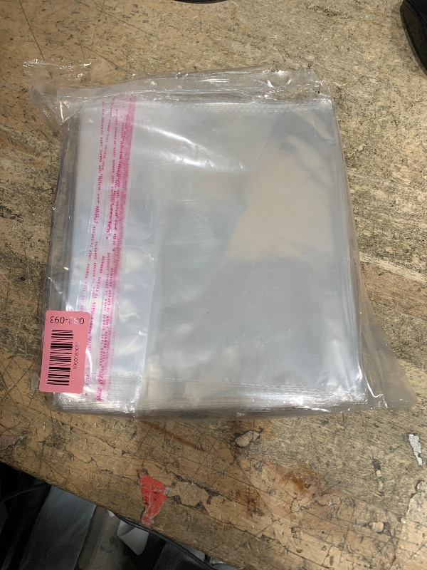 Photo 1 of 105 Pcs Clear Cellophane Bags, 10x14 Inch Resealable Poly Bag, Self Sealing Shirt Bags, Clear Bag for Clothes, magazine, postcard