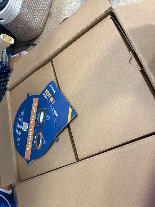 Photo 1 of *************MISSING PARTS***************
Amico 12 Pack 6 Inch 5CCT LED Recessed Ceiling Light with Night Light, 2700K/3000K/3500K/4000K/5000K Selectable Ultra-Thin Lighting, 12W=110W, 1100LM, Dimmable Canless Wafer Downlight ETL&FCC