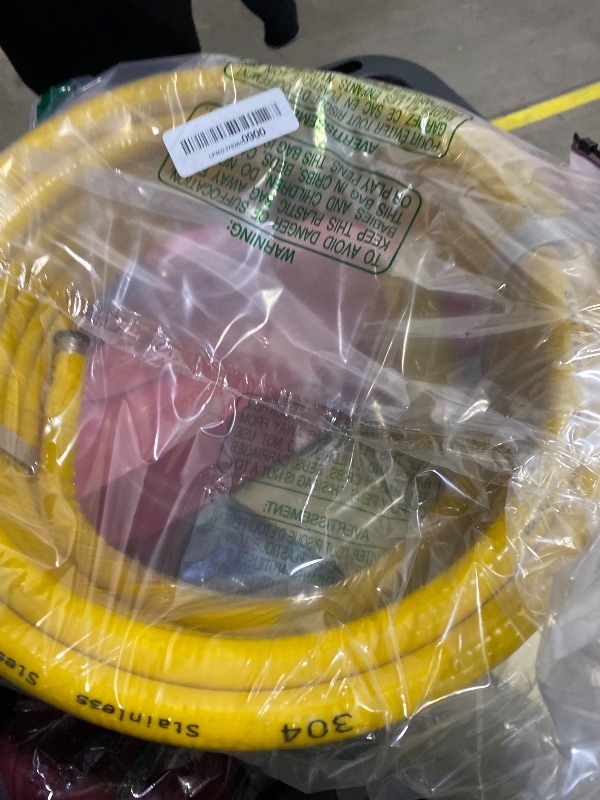 Photo 1 of 1/2" CSST Gas Line for Natural Gas & Propane | Flexible Corrugated Stainless Steel Gas Tubing with PVC Cover, Brass Fittings Included | Gas Pipe for Grills, Heaters, Stoves, Generators (33ft)