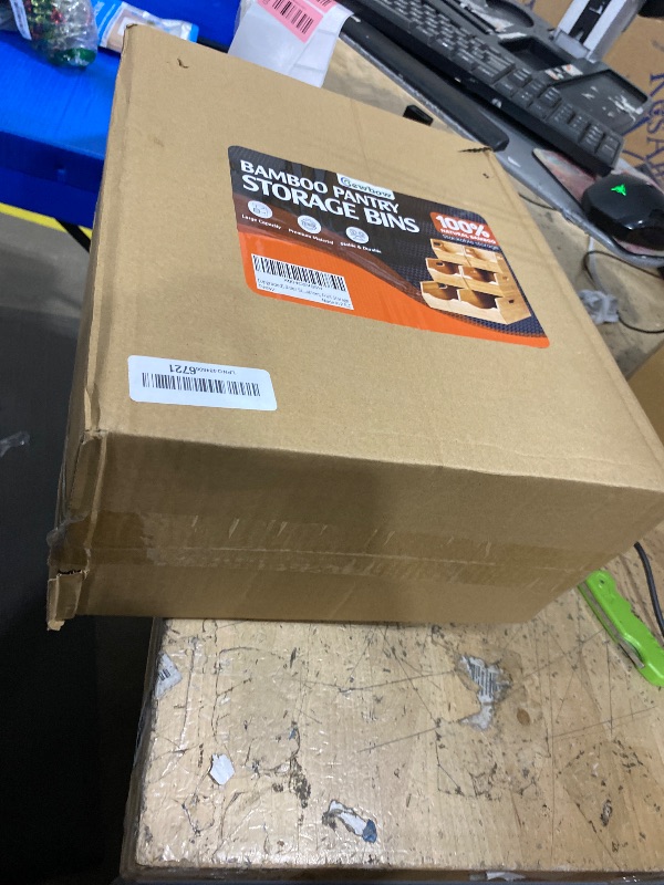 Photo 1 of [Upgraded] 3-tier Stackable Bamboo Pantry Storage Bins, Potato and Onion Storage Baskets with Handles, Removable Divider, Pantry Organizer Holder for Kitchen, Office, Cabinet, Fruit Storage