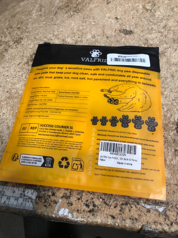 Photo 1 of ?VALFRID Paw Protector Anti Slip Paws for Dogs,Dog Grippers for Senior Dogs,Paw Pads for Hot Pavement, Durable Traction Pads for Hardwood Floors XXL Black 60 Pieces