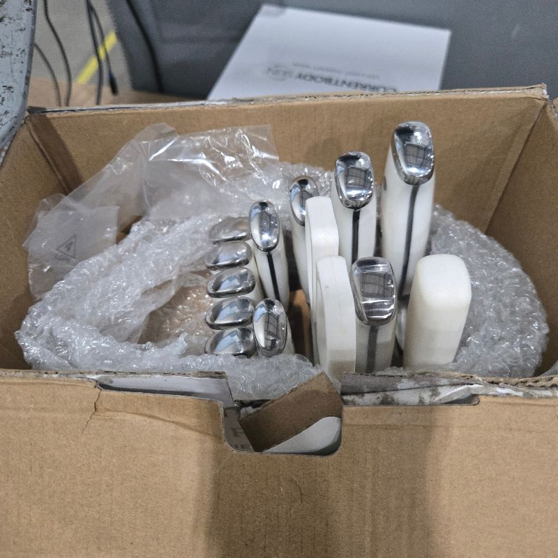 Photo 1 of **Missing one** Cuisinart 15-Piece Knife Set with Block, High Carbon Stainless Steel, Forged Triple Rivet, White, C77WTR-15P