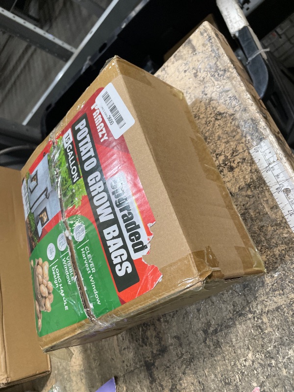 Photo 1 of [Upgraded] 4Pcs 15-Gallon Potato Grow Bags with Unique Harvest Window, Visible Window, Garden Planting Bag with Reinforced Handle, Nonwoven Fabric Pots for Tomato, Potato Growing Container - Grey