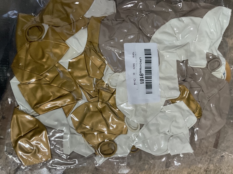 Photo 1 of  White and Gold Balloons, 12 Inch White Sand Gold Latex Balloons Gold and White Party Balloons For Birthday Bride Engagement Wedding Anniversary Party Decorations