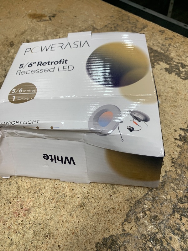 Photo 1 of 1 Pack 5/6 Inch LED Can Lights with Night Light, 5CCT Retrofit Recessed Lighting Selectable 2700K-6000K Dimmable, 12W=75W, 1200LM Downlight with Metal Smooth Trim - ETL and Energy Star Certified