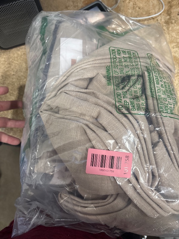 Photo 1 of 102 Inch Long Curtains Pinch Pleat Linen Curtains for Living Room Bedroom 2 Panels Tan Brown Burlywood Taupe Light Filtering Privacy 102 Inch Pleated Drapes Hooks Rings Back Tab for Sliding Door