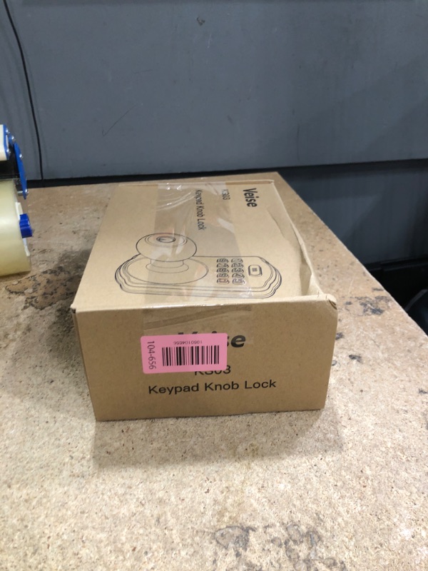 Photo 1 of *************FOR PARTS ONLY****************
Veise Keypad Door Knob Lock, Keyless Entry Digital Lock with Handle, Electronic Smart Knob for Front Door & Bedroom, Easy Install, Auto Lock, Passage Mode, Anti-Peeping Password, Matte Black