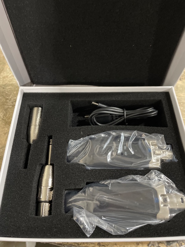 Photo 1 of Yinker Wireless XLR Microphone Transmitter and Receiver System, UHF 1-to-1 Mode Guitar Adapter with 16 Channels, 250ft Range, USB Rechargeable, 48V Phantom Power