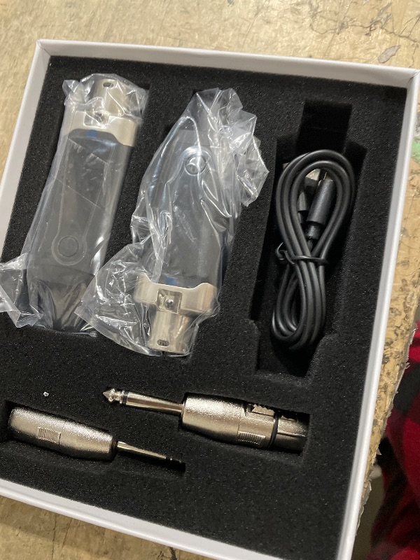 Photo 1 of **PARTIAL SET MISSING RECEIVER 2 TRANSMITTERS ONLY*** Yinker Wireless XLR Microphone Transmitter and Receiver System, UHF 1-to-1 Mode Guitar Adapter with 16 Channels, 250ft Range, USB Rechargeable, 48V Phantom Power