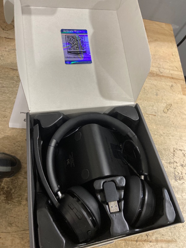 Photo 1 of (Upgraded Version) Wireless Headset, Bluetooth Headset with Noise Cancelling Microphone, Best Headphones with Mic Mute & USB Dongle for PC/Computer/Laptop/Cell Phones/Remote Work/Call Center