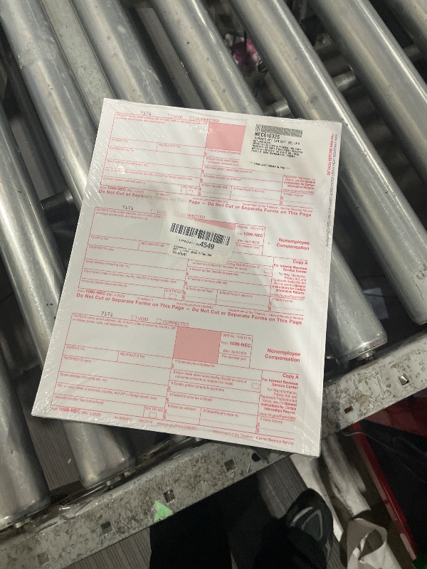 Photo 1 of 1099 NEC Forms 2025 4 Part Tax Forms Kit of Laser Forms, Compatible with QuickBooks and Accounting, 25 Pack, Software and Envelopes NOT Included, Made in The USA