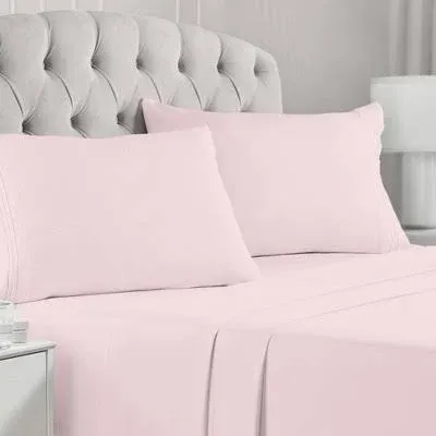 Photo 1 of (babay pink)_used** Mellanni Iconic Bedsheet Set Microfiber queen size