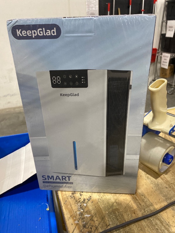 Photo 1 of **FACTORY SEALED** KeepGlad Dehumidifier, 98OZ Dehumidifiers for Home(1000sq.ft), Humidity Display Dehumidifier for Basement Bathroom Bedroom, Auto Shut Off, Washable Filter, Drain Hose, Timer, 7 Ambient Lights, Gray