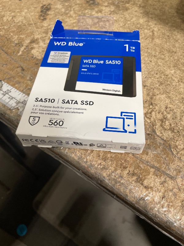 View 3 of *******Non functional parts only********Western Digital 1TB WD Blue SA510 SATA Internal Solid State Drive SSD - SATA III 6 Gb/s, 2.5"/7mm, Up to 560 MB/s - WDS100T3B0A