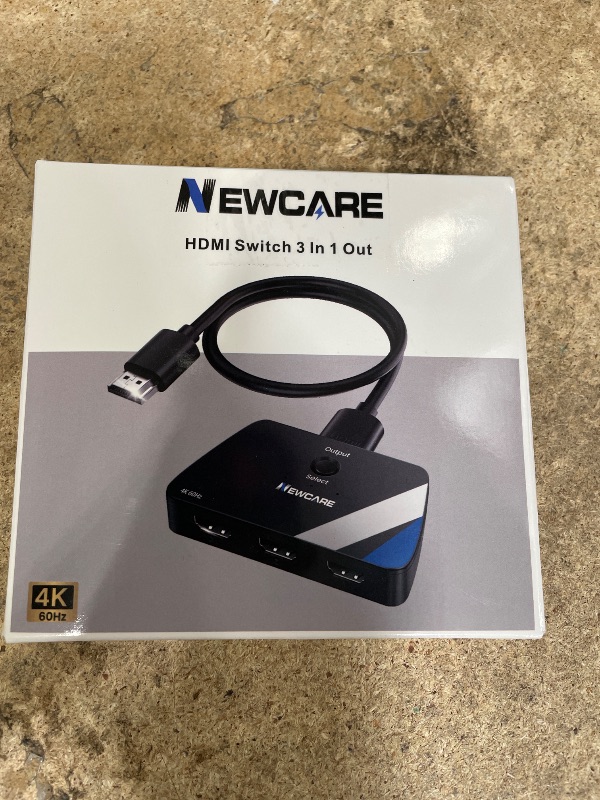 Photo 1 of [Upgrade] HDMI Switch 3 in 1 Out, 4K@60Hz HDMI 2.0 Switch Splitter with 2.6FT Long HDMI Cable, 3-Port HDMI Switcher Selector, Supports 4K 30Hz 3D 1080P HDCP2.2 for PS5 Xbox DVD Player Fire Stick PC