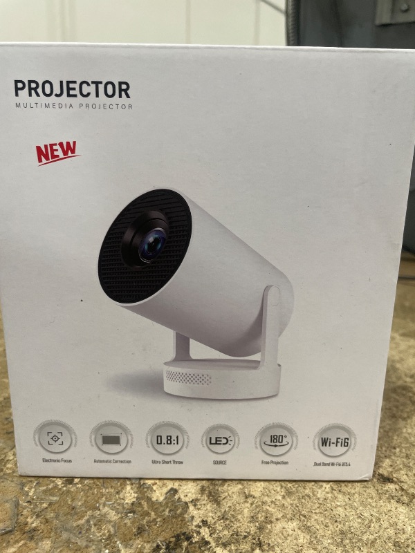 Photo 1 of [Electric Focus]Mini Portable Projector with 4K Support, Bluetooth 5.4 WIFI6, 5watt Sound Base Speaker, 260 ANSI, Android 11, 210° Rotation , Auto Keystone Correction Video Projector HY300 PLUS