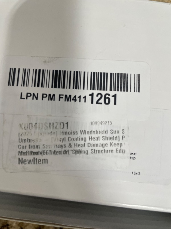 Photo 1 of [Upgraded] Nmoiss Windshield Sun Shade Umbrella - [Vinyl Coating Heat Shield] Protect Car from Sun Rays & Heat Damage Keep Cool and Protect Interior, Spring Structure Edge Medium 56" L x 31" W