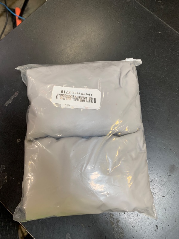 Photo 1 of PU Bar Stool Covers, 4 Pack Stretch Waterproof Removable Washable Round Barstool Covers with Elastic Bands for 13-18 Inch Light Gray