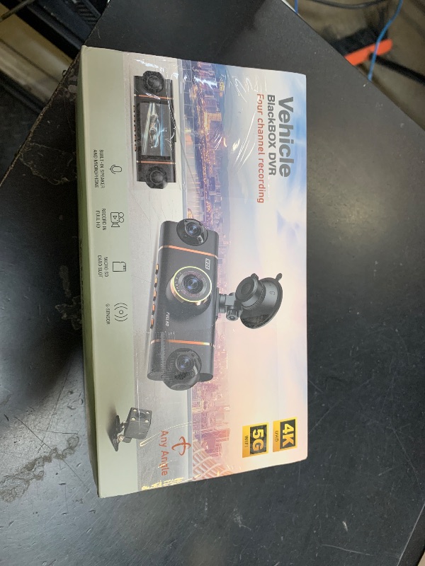 Photo 1 of 4 Channel 360° Dash Cam Front Rear Inside & Left Right,4K+1080P*3 FHD Car Camera,5GHz WiFi & App Control,8 IR Lamps Night Vision,24H Parking Mode,G-Sensor,Loop Recording,Includes 64GB SD Card?Black?