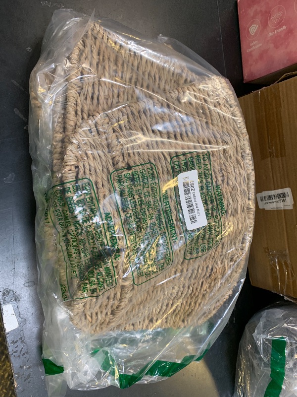 Photo 1 of Vertintong Woven Scallop Christmas Tree Collar 24-inch Rattan Christmas Tree Ring Farmhouse Natural Woven Rustic Base Cover Skirt for Xmas Decoration