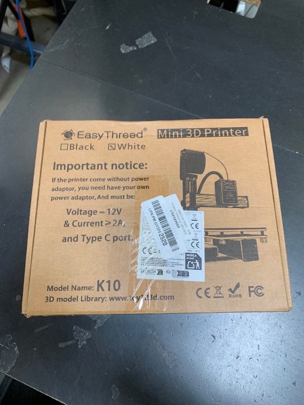 Photo 1 of FDM Mini 3D Printer, Frequency Division Multiplexing 3D Printer, Fully Assembled for Beginners, High Precision Printing with TPU PLA (1.75mm), 100X100X100mm (White)