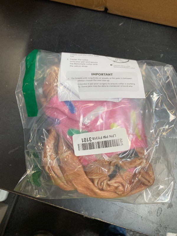 Photo 1 of BENCMATE Inflatable Dog Cone Collar Alternative, Soft Dog Cone for Small Medium Large Dogs and Cats, Neck Recovery ECollar Donut Collar After Surgery (Large+, Donut-Strawberry)