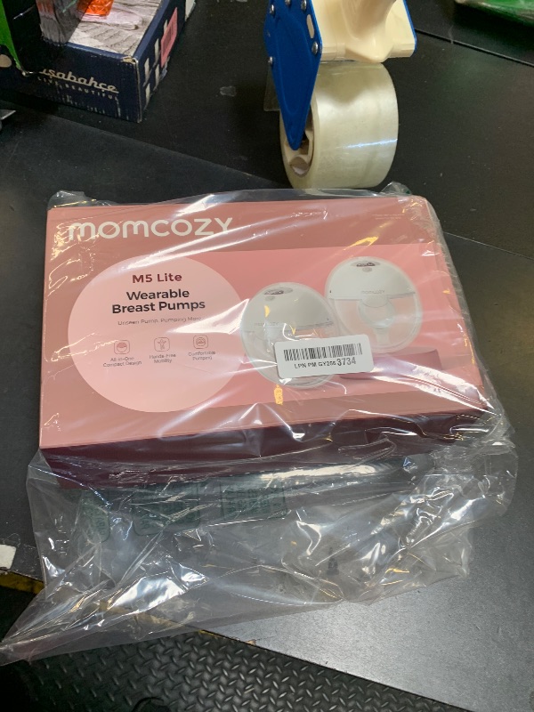 Photo 1 of Momcozy M5 Lite Hands-Free Wearable Breast Pump, DoubleFit Flange for Baby-Like Comfort, 3 Modes & 9 Suction Levels, No Flange Insert or Hard Carry Case, 24mm, 2-Pack, Cozy Red