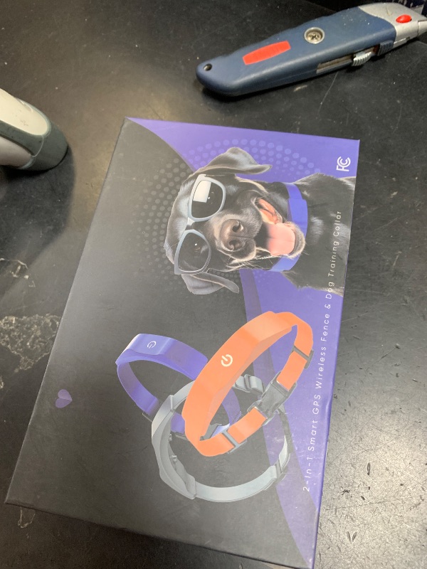 Photo 1 of GPS Wireless Dog Fence with Free App, Electric Fence System with Training Collar, Portable Fence for Outdoor Use, Rechargeable Waterproof Flexiable Collar, Adjustable for Large Medium Dogs (Grey)