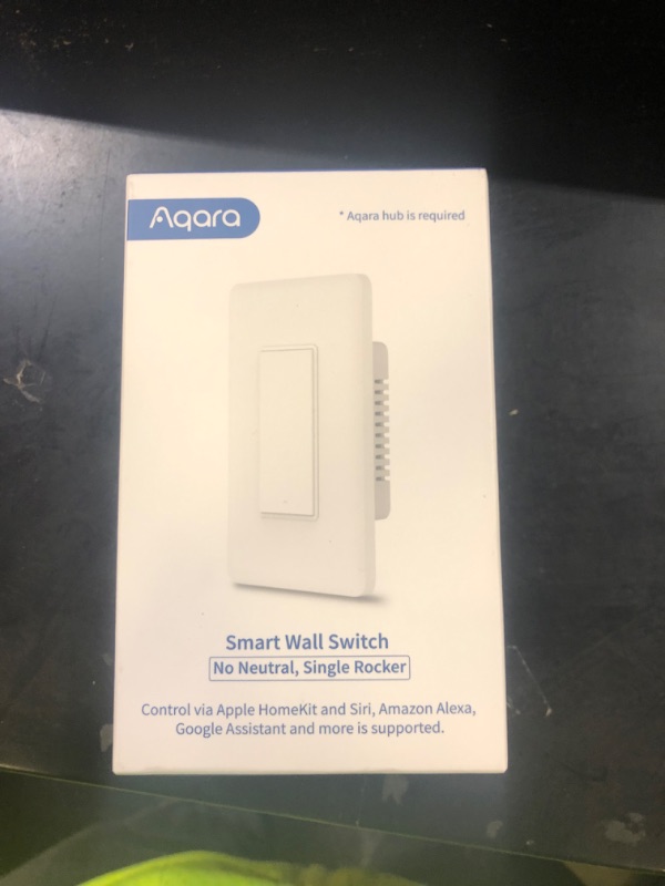 Photo 1 of Aqara Smart Light Switch (No Neutral, Single Rocker), Requires AQARA HUB, Zigbee Light Switch, Remote Control and Smart Home Automation, Compatible with HomeKit, Google, Works with Alexa, SmartThings